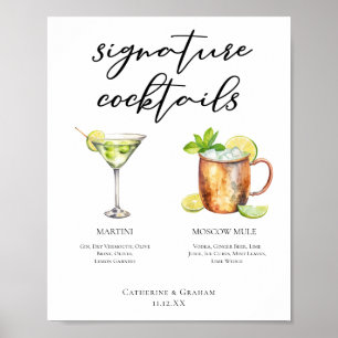Martini Moskauer Mule Signature Cocktails Menü Poster