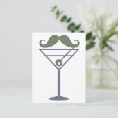Martini Mustache benutzerdefinierte Postkarte (Stehend Vorderseite)