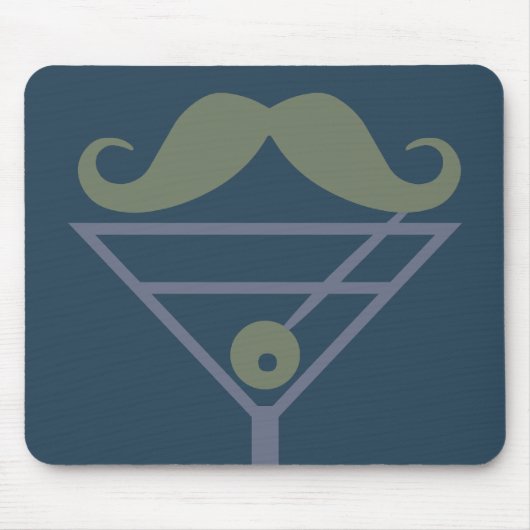 Martini Mustache Custom Mousepad (Vorne)