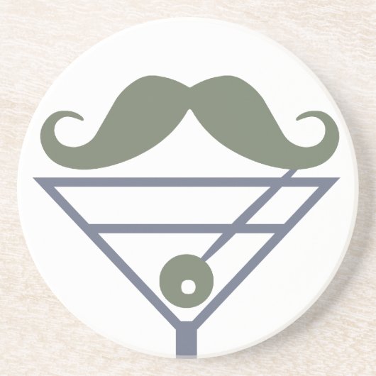 Martini Mustache Custom Untersetzer (Vorne)
