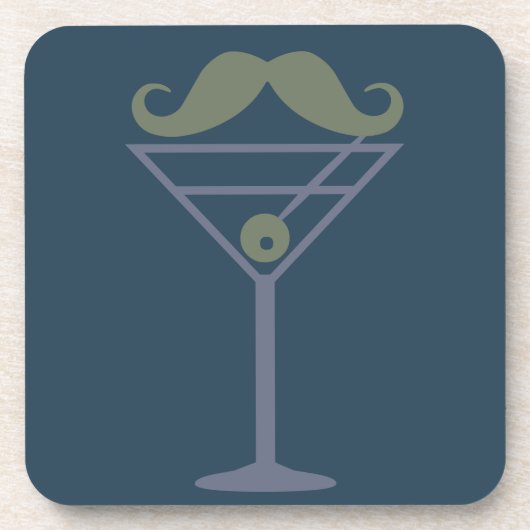 Martini Mustache Custom Untersetzer (Vorderseite)