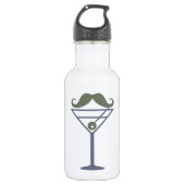 Martini Mustache Edelstahlflasche (Vorderseite)