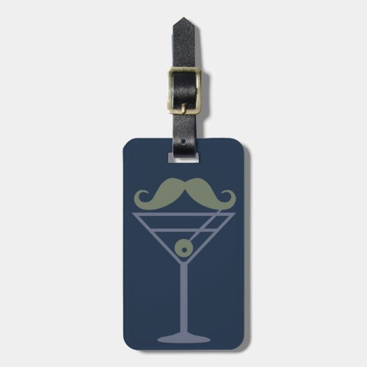 Martini Mustache Gepäckanhänger (Vorderseite vertikal)