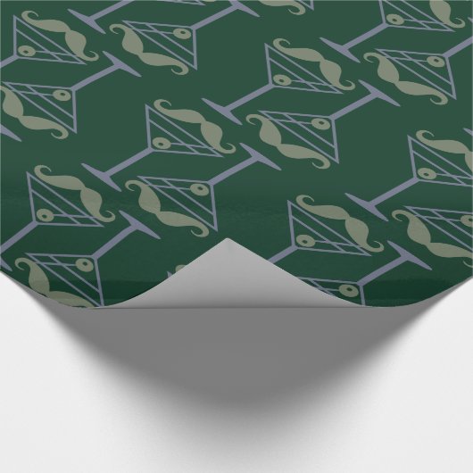 Martini Mustache Packpapier (Ecke)