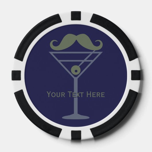 Martini Mustache Poker-Chips Pokerchips (Vorderseite)