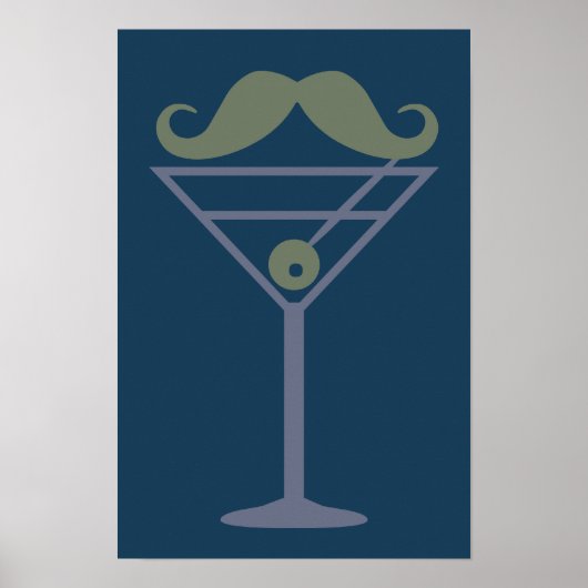 Martini Mustache Zollposter Poster (Vorne)