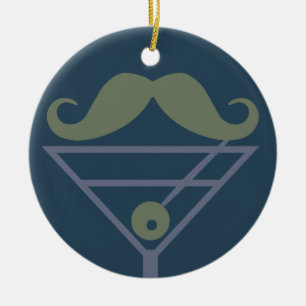 Martini Mustache Zollschmuck Keramik Ornament