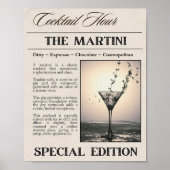 Martini Newspaper Art Print Poster (Vorne)
