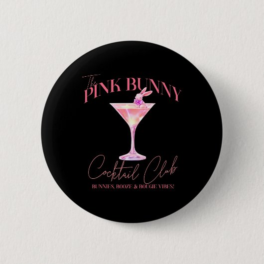 Martini Oaster Pink Bunny Schwanz Sozialverein Hap Button (Vorderseite)