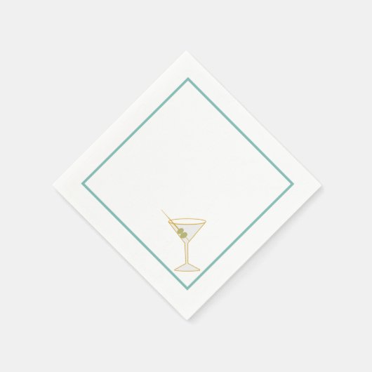 Martini & Olive Cocktail Napkin II Serviette (Ecke)