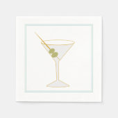 Martini & Olive Cocktail Napkin Serviette (Vorderseite)