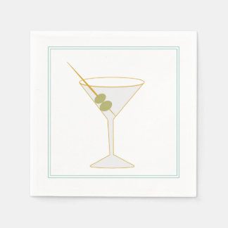 Martini & Olive Cocktail Napkin Serviette
