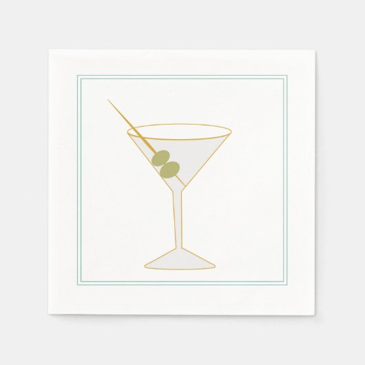 Martini & Olive Cocktail Napkin Serviette (Vorderseite)
