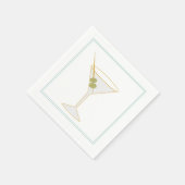 Martini & Olive Cocktail Napkin Serviette (Ecke)
