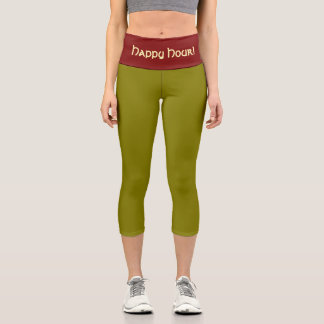 "MARTINI OLIVE" Custom High-Waisted Capri Pants Leggings
