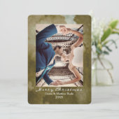 Martini Olive Elegante Weihnachtskarte Einladung (Stehend Vorderseite)