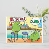 MARTINI-OLIVEN IN EINER BAR EINLADUNG (Stehend Vorderseite)