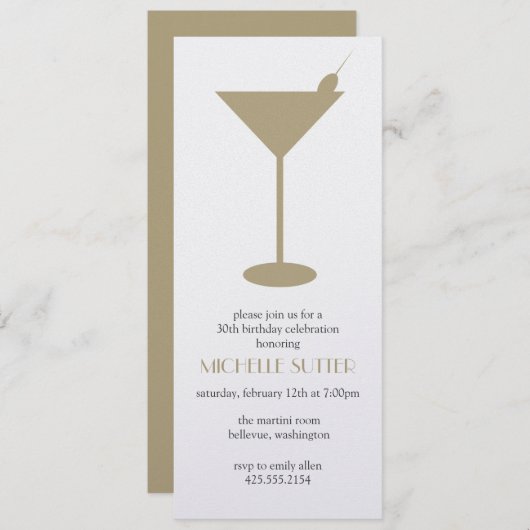 Martini Party Einladung (Vorne/Hinten)