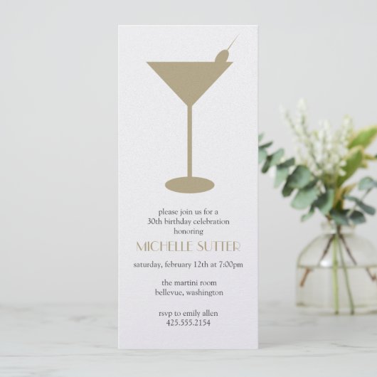 Martini Party Einladung (Stehend Vorderseite)