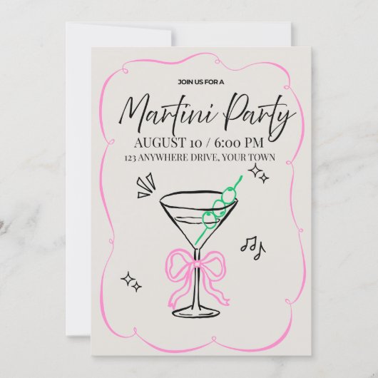 Martini Party Einladung (Vorderseite)