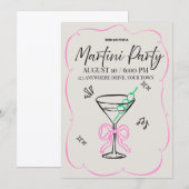 Martini Party Einladung (Vorne/Hinten)