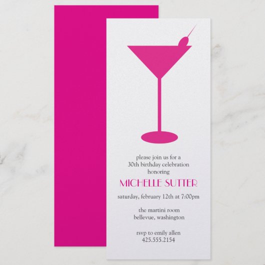 Martini Party Einladung (Vorne/Hinten)