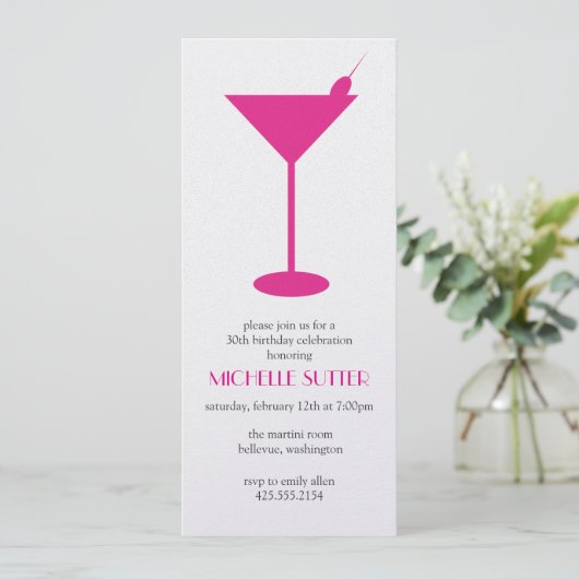 Martini Party Einladung (Stehend Vorderseite)