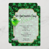 Martini-Party Einladung St. Patricks Tages (Vorne/Hinten)