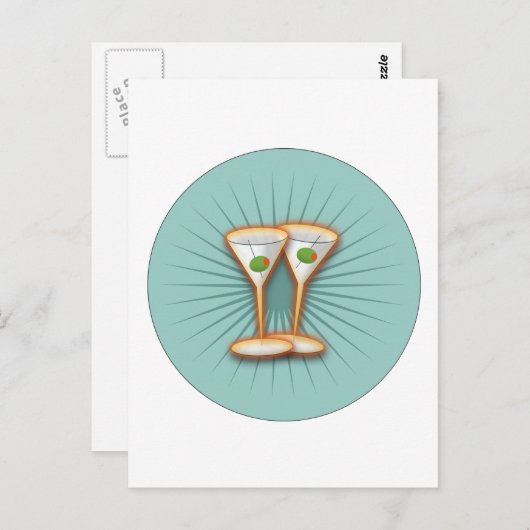 Martini Party Postkarte (Vorne/Hinten)