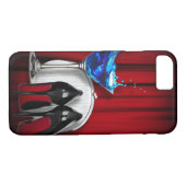 Martini-Partymädchen der girly Stiletts blaues Case-Mate iPhone Hülle (Rückseite (Horizontal))