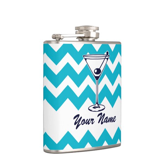 Martini Piktogramm mit Zickzack Muster Flachmann (Rechts)