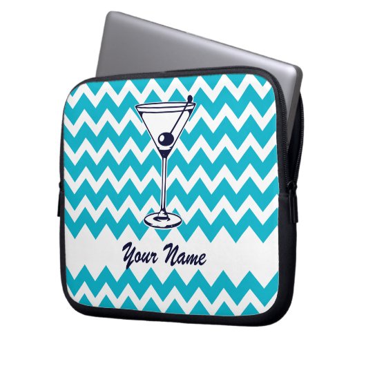 Martini Piktogramm mit Zickzack Muster Laptopschutzhülle (Vorderseite Links)
