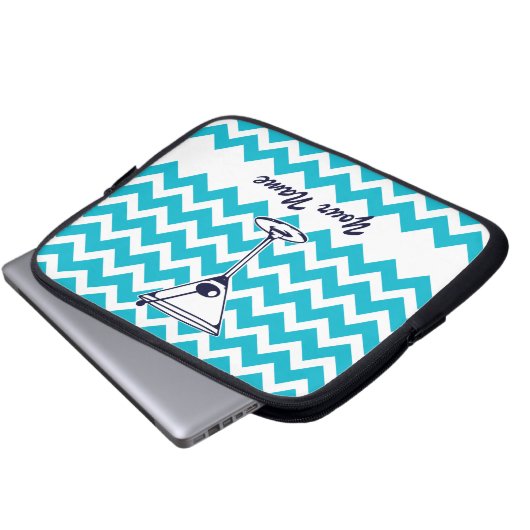 Martini Piktogramm mit Zickzack Muster Laptopschutzhülle (Vorne Knopf)