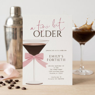 Martini Pinke Fliege Tini Ein Bisschen Älter Gebur Einladung