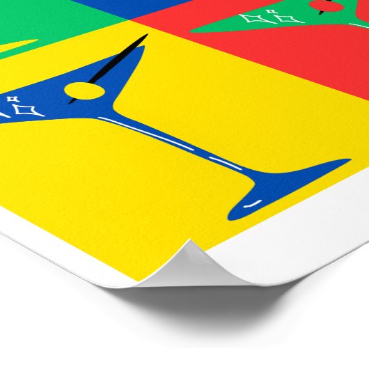 Martini Pop Art Vibes Poster (Ecke)