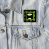 Martini Retro Drink Green Olive Black Abzeichen Button (Beispiel)