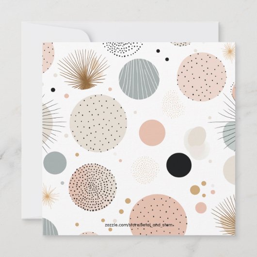 Martini Retro | Rosa | Elfenbein | Muster Einladung (Rückseite)