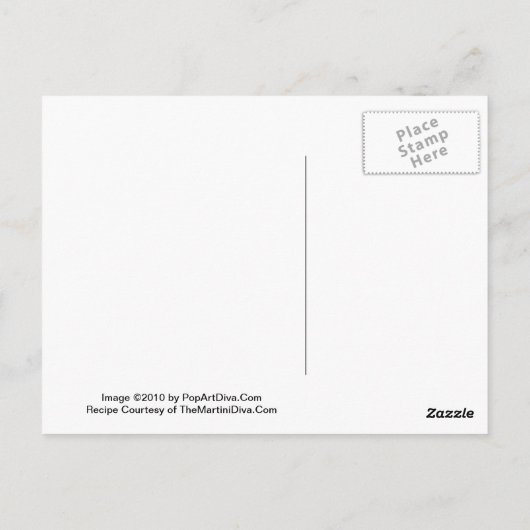 Martini-Rezept Postkarte (Rückseite)