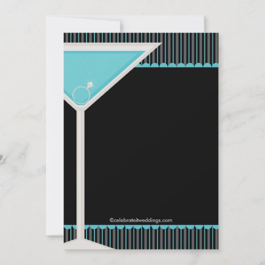 Martini Ring Cocktail Engagement Party Einladung (Rückseite)