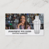 Martini Shaker | Barkeeper Mixologe | Foto hinzufü Visitenkarte (Vorderseite)