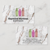Martini Shaker Bottles | Metallische Farben Visitenkarte (Vorne/Hinten)