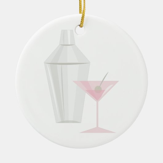 Martini Shaker Keramik Ornament (Vorne)