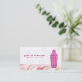 Martini-Shaker-Logo | Rosa Marmor Visitenkarte (Stehend Vorderseite)