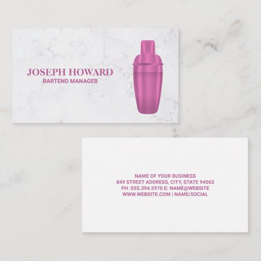 Martini Shaker Visitenkarte (Vorne/Hinten)