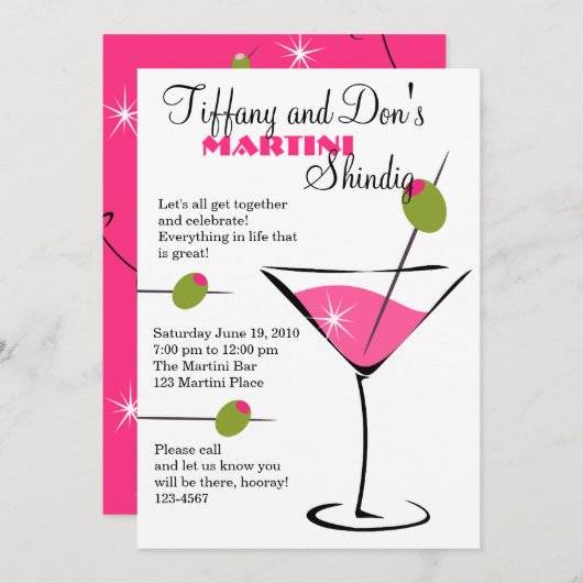 Martini Shindig! Einladung (Vorne/Hinten)