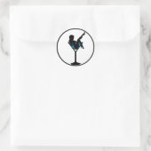 Martini Silhouette Blue Drink Aufkleber (Tasche)