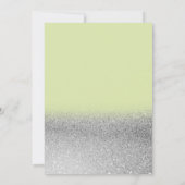 Martini Silver Glitzer Bokeh Green Retirement Einladung (Rückseite)