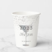 Martini Silver Glitzer Neujahr Pappbecher (Rückseite)