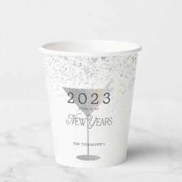 Martini Silver Glitzer Neujahr Pappbecher