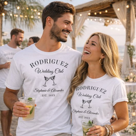 Martini Social Club Custom Wedding Merch Station T-Shirt